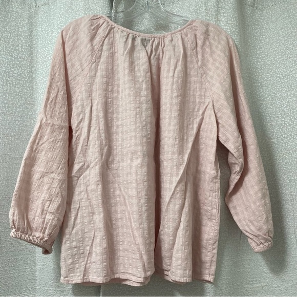 GAP Women’s Light Pink Blouse Three-Quarter Sleeve Button-Front Top Size Medium - Picture 3 of 12